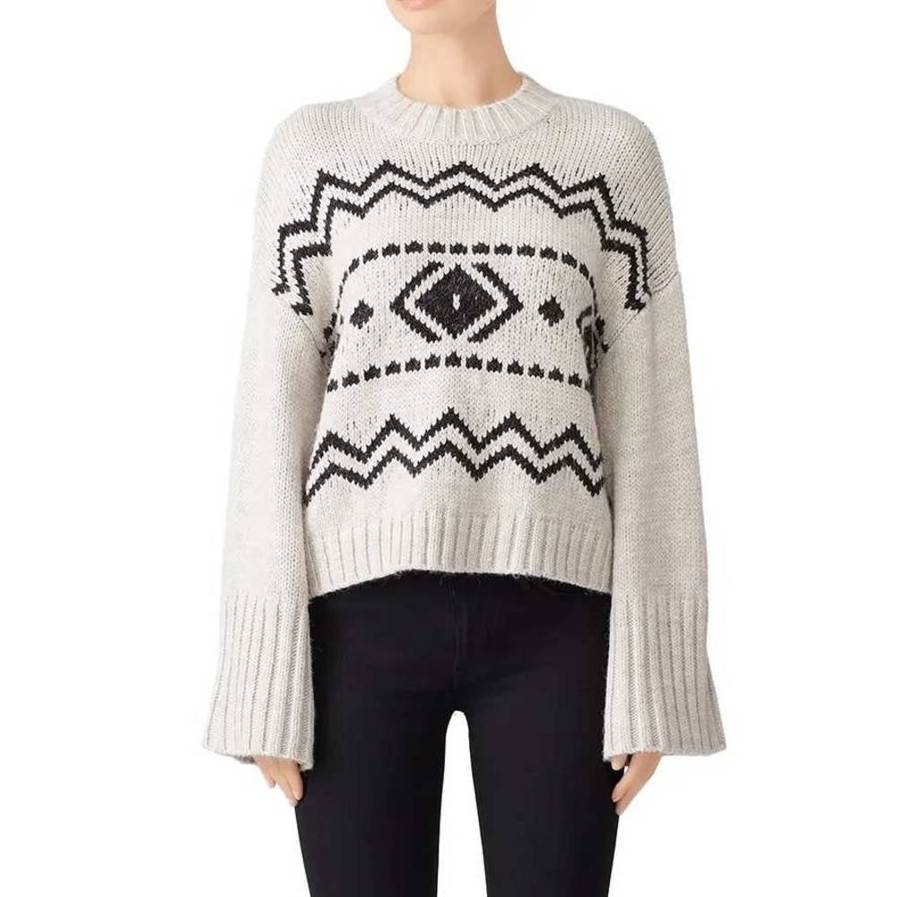 Cupcakes and Cashmere Womens Harden Sweater XS Chunky Aztec Cabincore Hygge Cozy